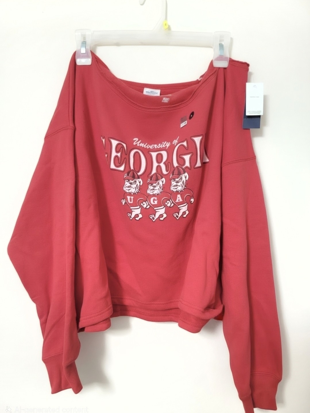 Hollister Off-the-Shoulder Red University Graphic Sweatshirt
